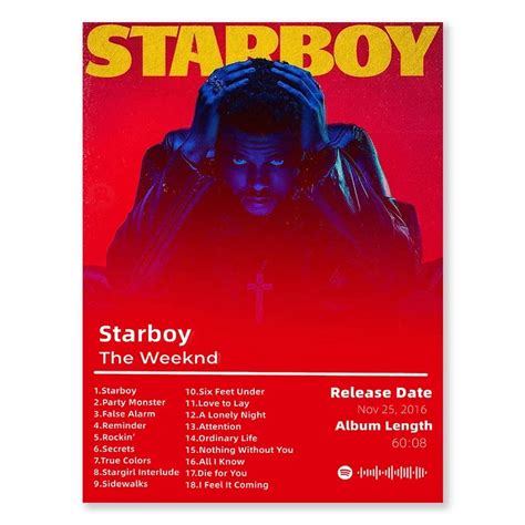 The Weeknd Starboy Album Poster Sky High Prints