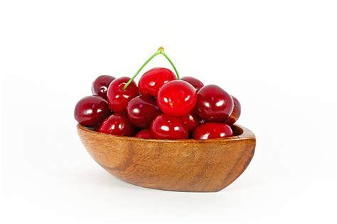 Sweet Cherry Isolated On White Vector Illustration Sweet Stem Isolated