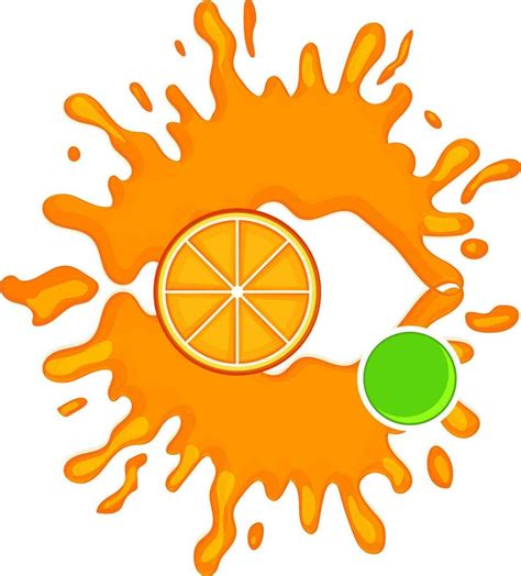 Orange fruit slice with splash. 25085927 Vector Art at Vecteezy