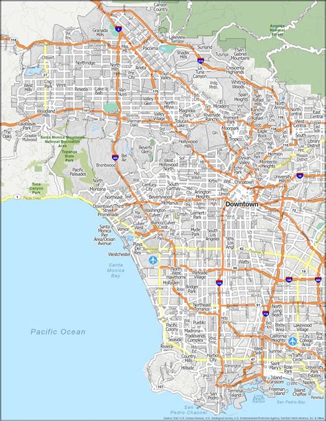 Los Angeles Map With Neighborhoods - Stefa Emmalynn