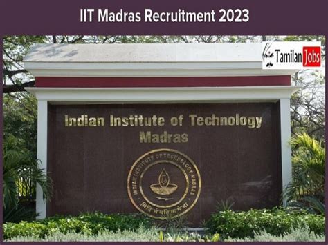 Iit Madras Jrf Recruitment Released Apply Now