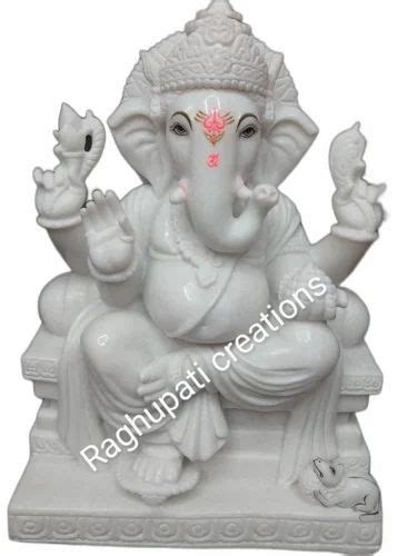 White Marble Ganesh Statue 18inch Height At Rs 28000 In Jaipur ID