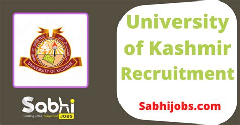 University Of Kashmir Recruitment Kashmiruniversity Net