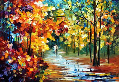 Colorful Forest - PALETTE KNIFE Oil Painting On Canvas By Leonid Afremov Painting by Leonid Afremov