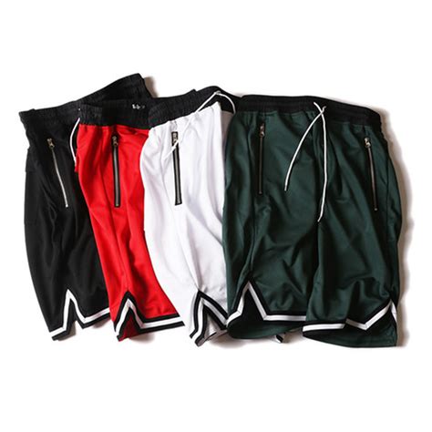 Factory Sample Blank Mesh Basketball Shorts W Zip Up Pockets