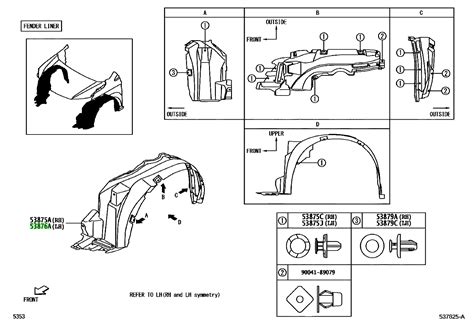 Buy Genuine Toyota Bz Bz Liner Front Fender Lh