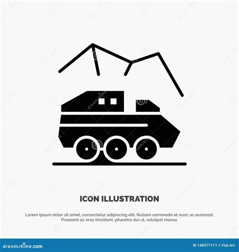 Exploration Planet Rover Surface Transport Solid Glyph Icon Vector