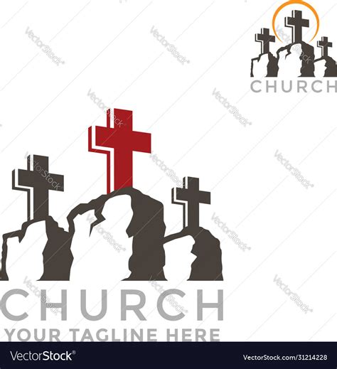 Template Logo For Churches Mountain Calvary Vector Image