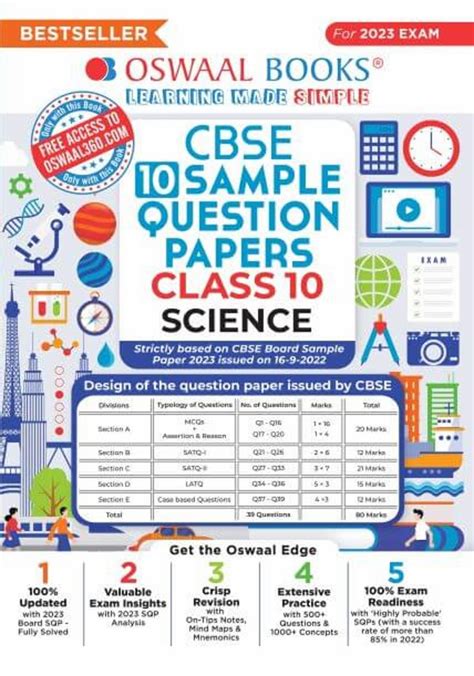 Oswaal Cbse Sample Question Papers Class 10 Science Book For 2023 Exam