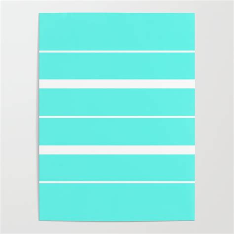 Teal and white stripes Poster by Hex Decor | Society6