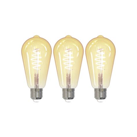 LUUMR Smart LED Set Of 3 E27 ST64 4 9W Amber Clear Tuya Lights