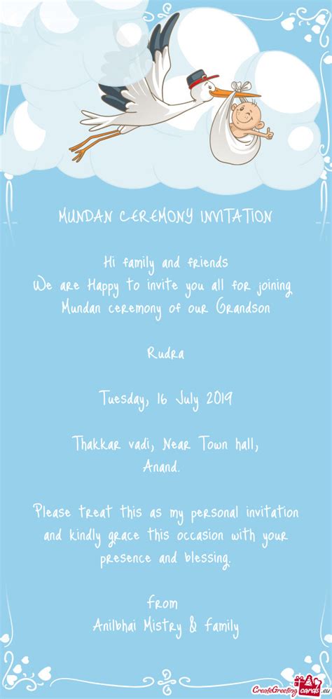 MUNDAN CEREMONY INVITATION Free Cards