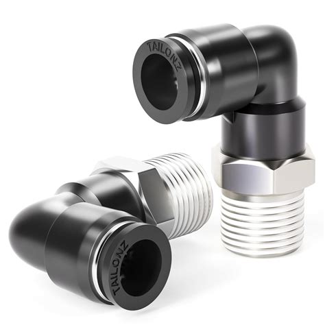 TAILONZ PNEUMATIC Male Elbow 1/4 Inch Tube OD x 1/4 Inch NPT Thread 90