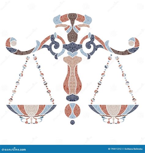 Libra Sign And Magic Hands In Outline Style Isolated On Black