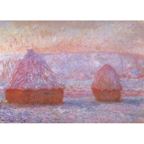 Grainstacks At Giverny Morning Effect Claude Monet Oil Painting