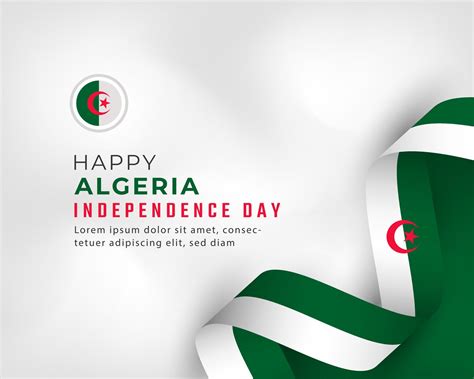 Happy Algeria Independence Day July 5th Celebration Vector Design