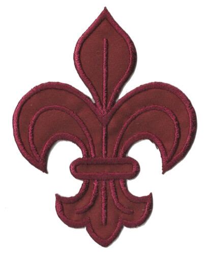 Patch écusson patche fleur de lys bordeaux brodé thermocollant eBay