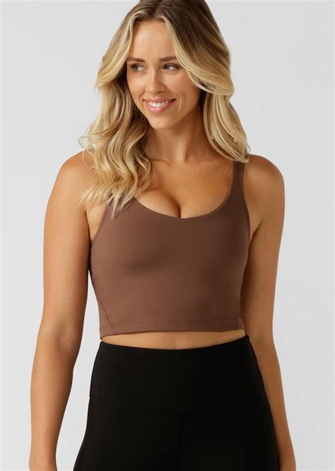 Streamline Active Cropped Tank Brown Lorna Jane Usa