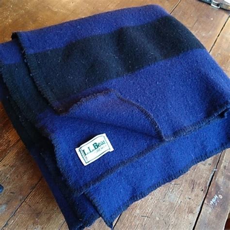 Ll Bean Bedding Ll Bean Vintage Blue With Black Stripe Wool Camp