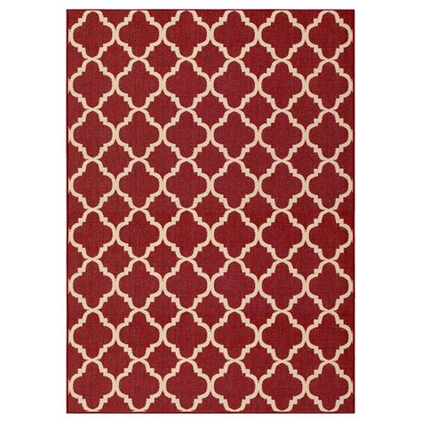 Hampton Bay Trellis Red Reversible Ft In X Ft In Indoor