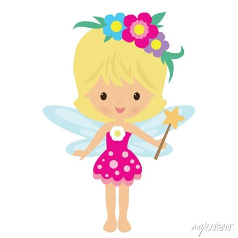 Pretty Garden Fairy Vector Cartoon Illustration • Wall Stickers