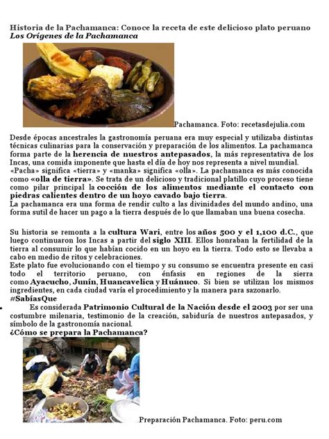 Historia de La Pachamanca | PDF | Alimentos | Cocina