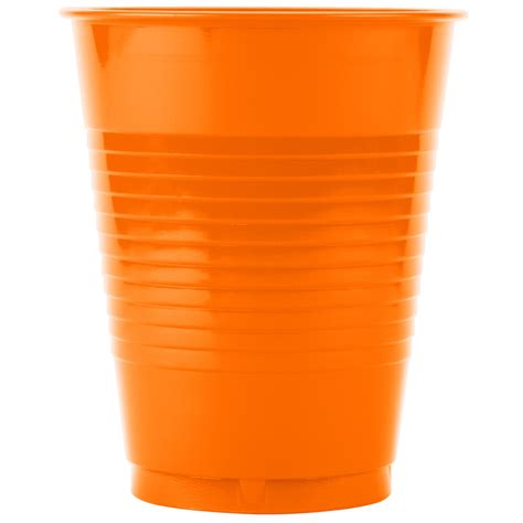 Creative Converting 28191081 16 Oz Sunkissed Orange Plastic Cup 240case