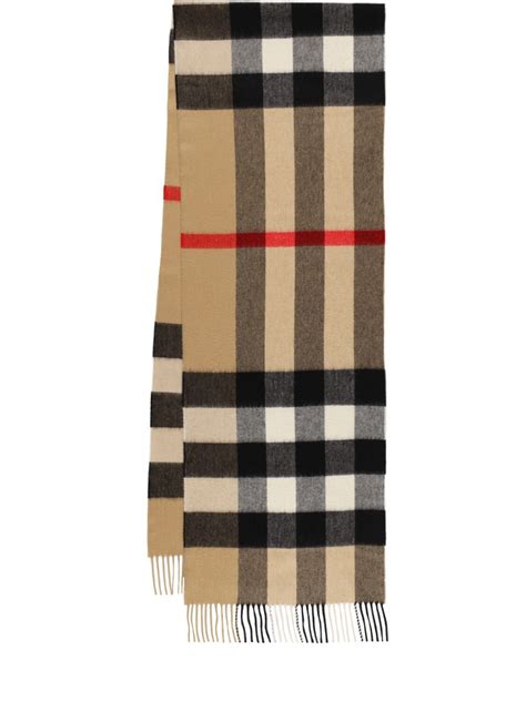 Burberry Mu Half Mega Check Cashmere Scarf Archive Beige Editorialist