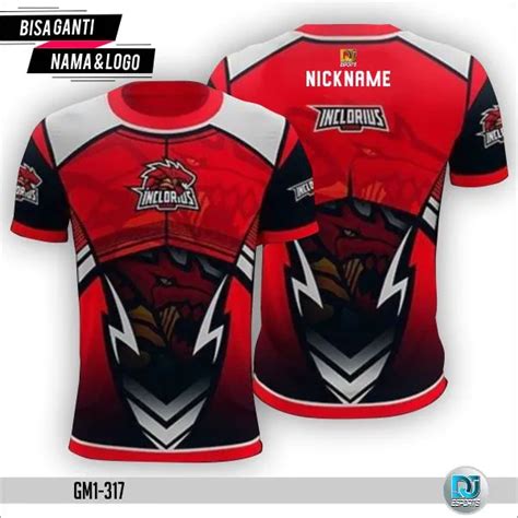 Dj Esports Baju Jersey Gaming Anak Dan Dewasa Freefire Gratis Ganti