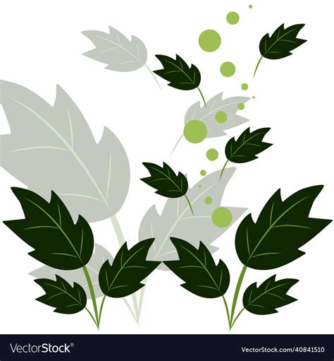 Pattern of different sizes of dark green leaves Vector Image