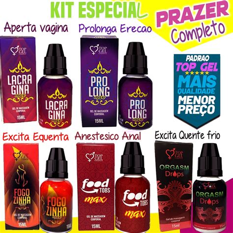 Kit Prazer Total Produtos Er Ticos Lubrificante Intimo Sexy Top Gel