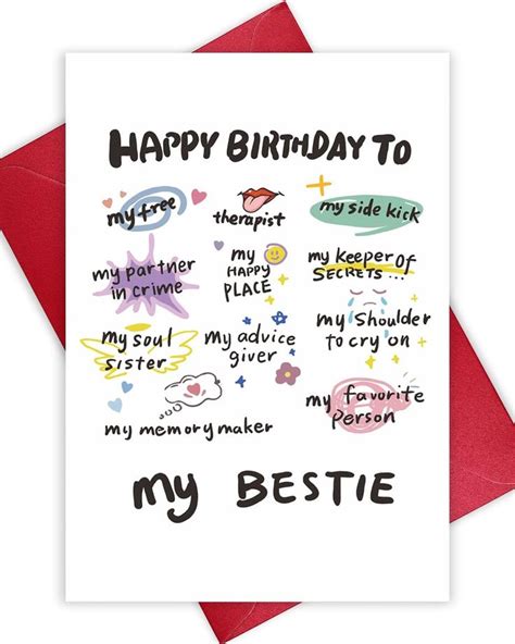 Dpskltd Birthday Card For Bestie Funny Birthday Card For Best Friend