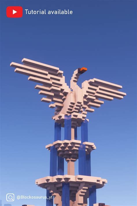 Elegant Swan Fountain In Minecraft