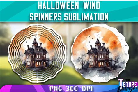 Halloween Haunted House Wind Spinners Graphic By The T Store Design