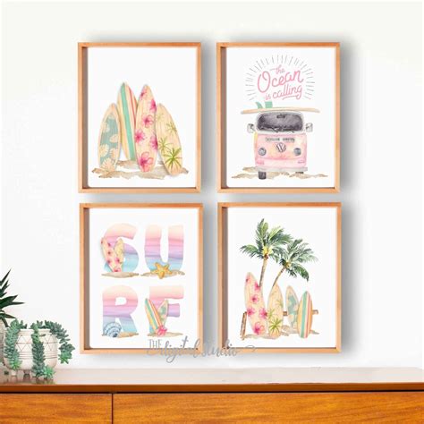 Printable Beach Nursery Wall Art Surf Girl Nursery Surf - Etsy