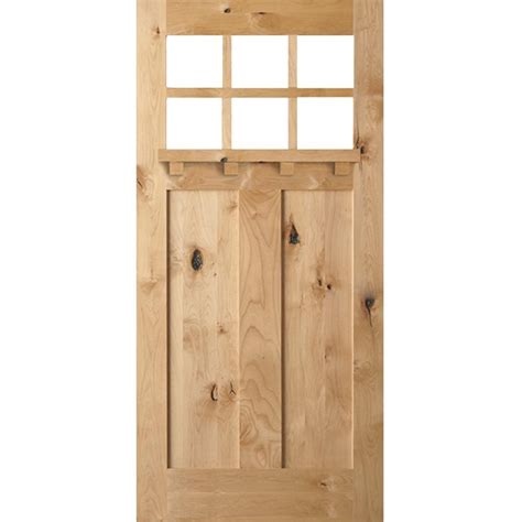 Krosswood Doors 36 In X 80 In Craftsman Knotty Alder 6 Lite Clear