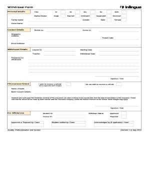 Fillable Online Withdrawal Form Fax Email Print Pdffiller