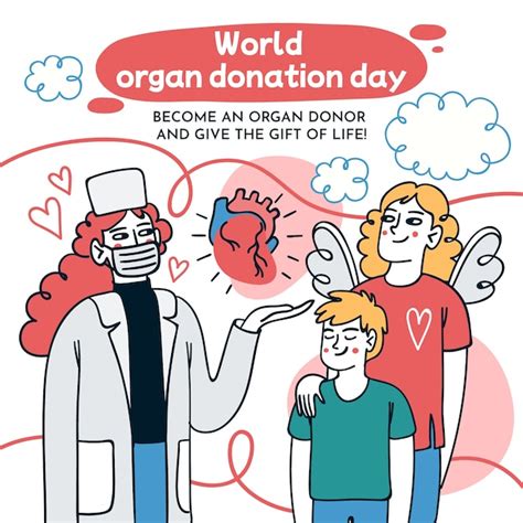 Free Vector World Organ Donation Day Hand Drawn Illustration