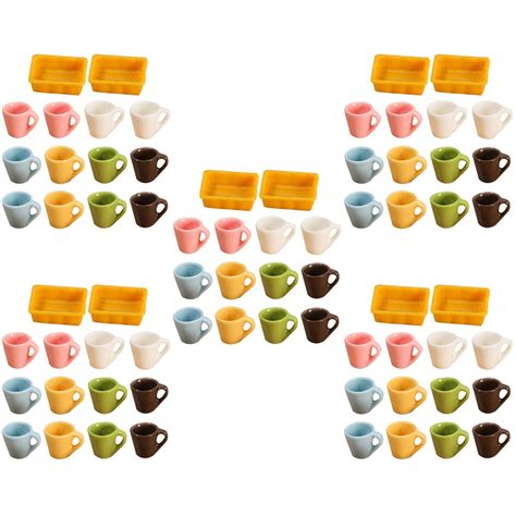 70 Pcs Mini Coffee Cups Tiny Coffee Mugs Tea Cups Miniature House