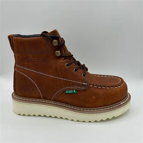 WBW Wedge King PR ESD Steel Toe LTBRN Work Boot | Work Boot Warehouse