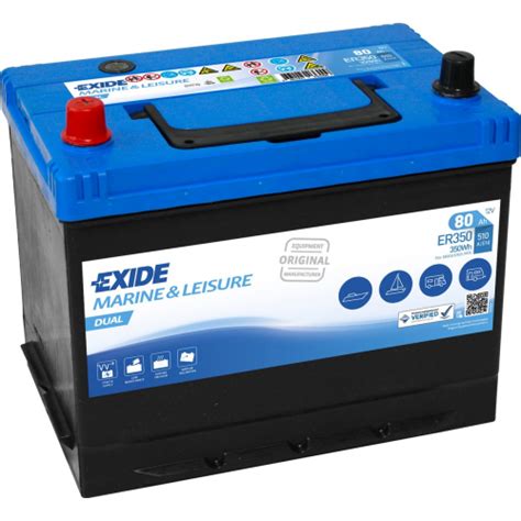 Exide ER350 Dual Marin Servis ve Start Aküsü Kapalı Bakımsız