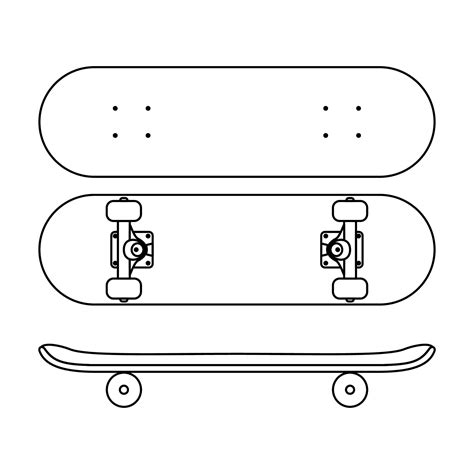 Skateboard Template Side View