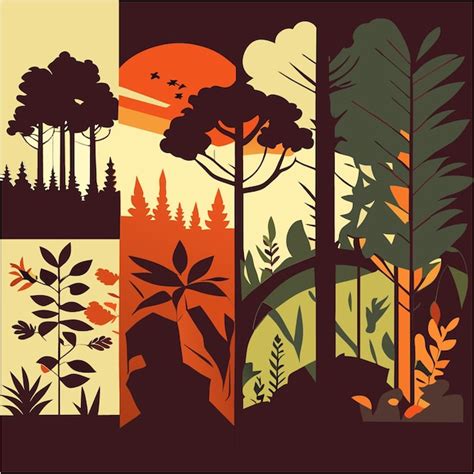 Premium Vector | Silhouettes shapes of nature