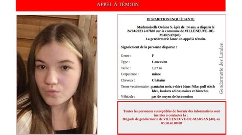 Landes disparition inquiétante d une adolescente de 14 ans la