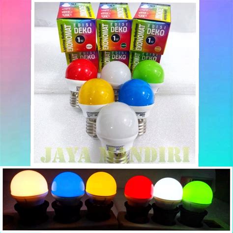 Jual Led Ekonomat W Watt Putih Merah Kuning Biru Hijau Warm White