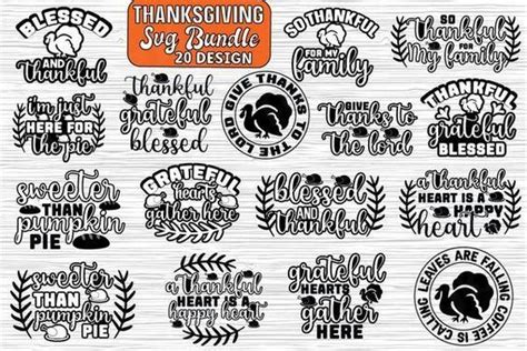 the thanksgiving svg bundle is available for use on crafts, cards and other projects