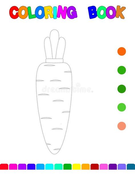 Coloring Book with a Carrot.Coloring Page for Kids.Educational Games ...