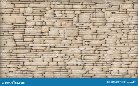 Seamless Fieldstone Stone Wall Texture Ai Generation Stock