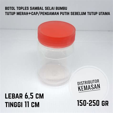 Jual Botol Toples Tempat Kemasan Jar Sambal Sambel Selai Bumbu Plastik