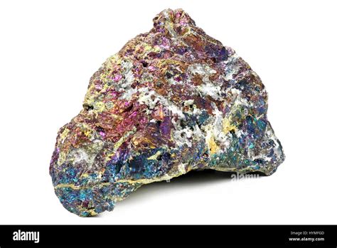 Bornite Isolated On White Background Stock Photo Alamy